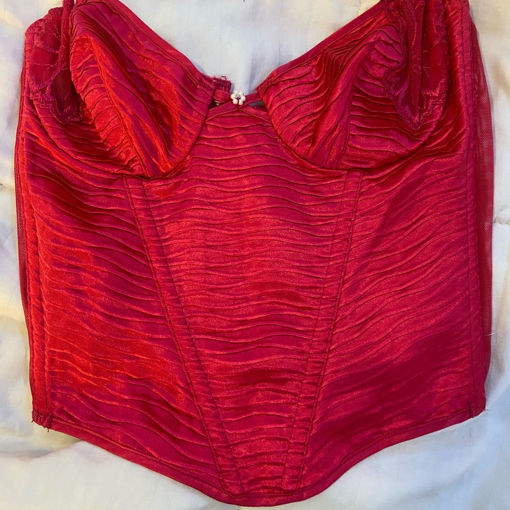 Vintage Dior corset top. Bright pink, Cup size is 34 B